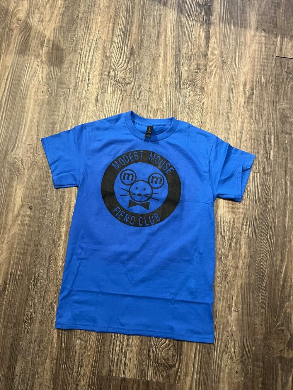 Modest Mouse Fiend Club Graphic T-Shirt with Band Blue Medium